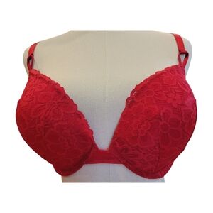 NWOT Victoria Secret Push Up Lace Bra 34DDD Red